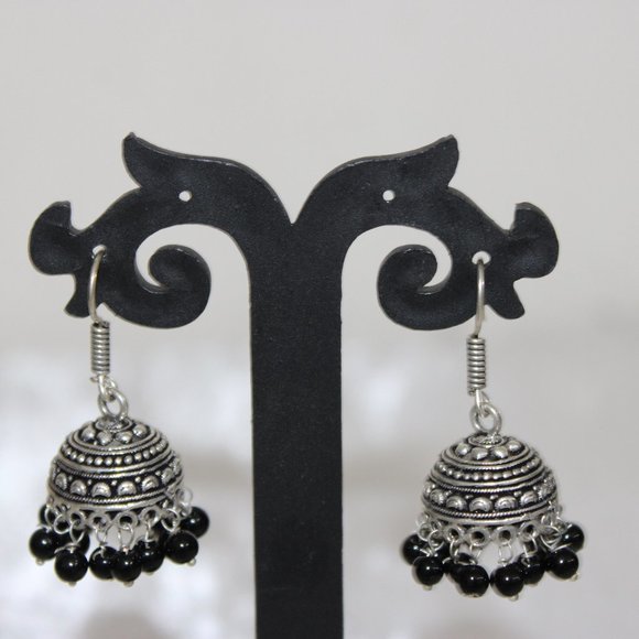Jewelry - Black Oxidised Jhumki Earrings